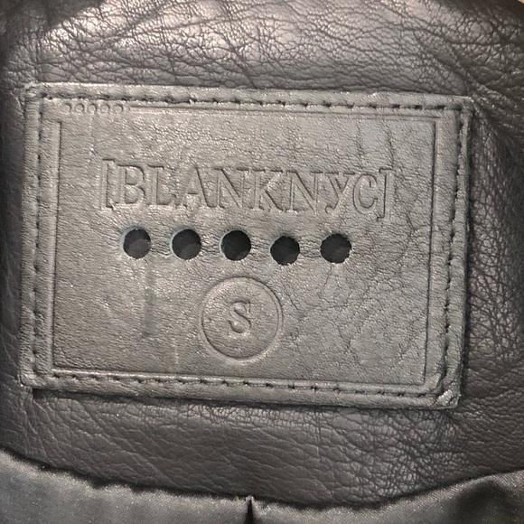 Blank NYC, black studded, vegan leather motorcycle jacket - Picture 4 of 12